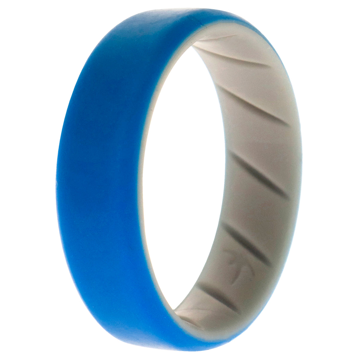 Silicone Wedding BR 8mm Edge Ring  GreyBlue by ROQ for Men  16 mm Ring