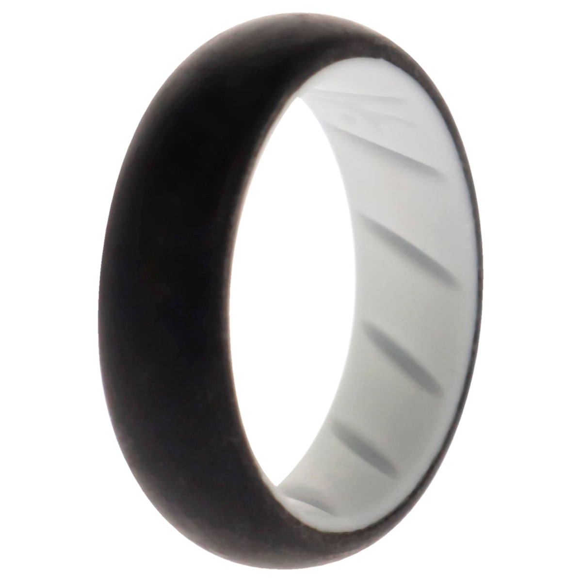 Silicone Wedding BR Solid Ring  WhiteBlack by ROQ for Women  4 mm Ring