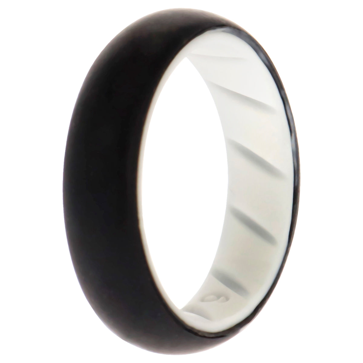 Silicone Wedding BR Solid Ring  WhiteBlack by ROQ for Women  6 mm Ring