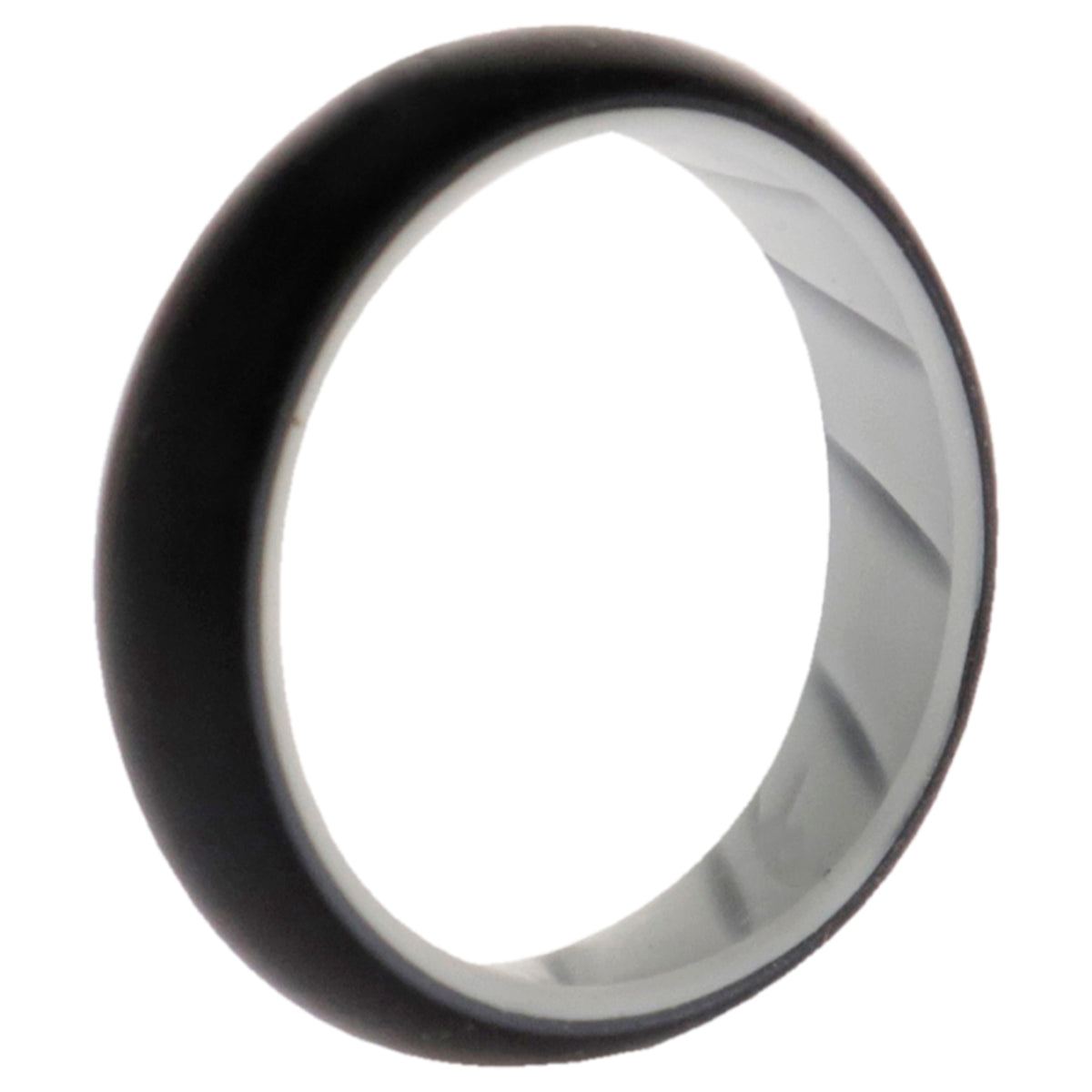 Silicone Wedding BR Solid Ring  WhiteBlack by ROQ for Women  7 mm Ring