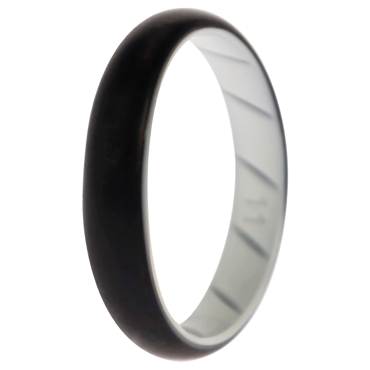 Silicone Wedding BR Solid Ring  WhiteBlack by ROQ for Women  11 mm Ring