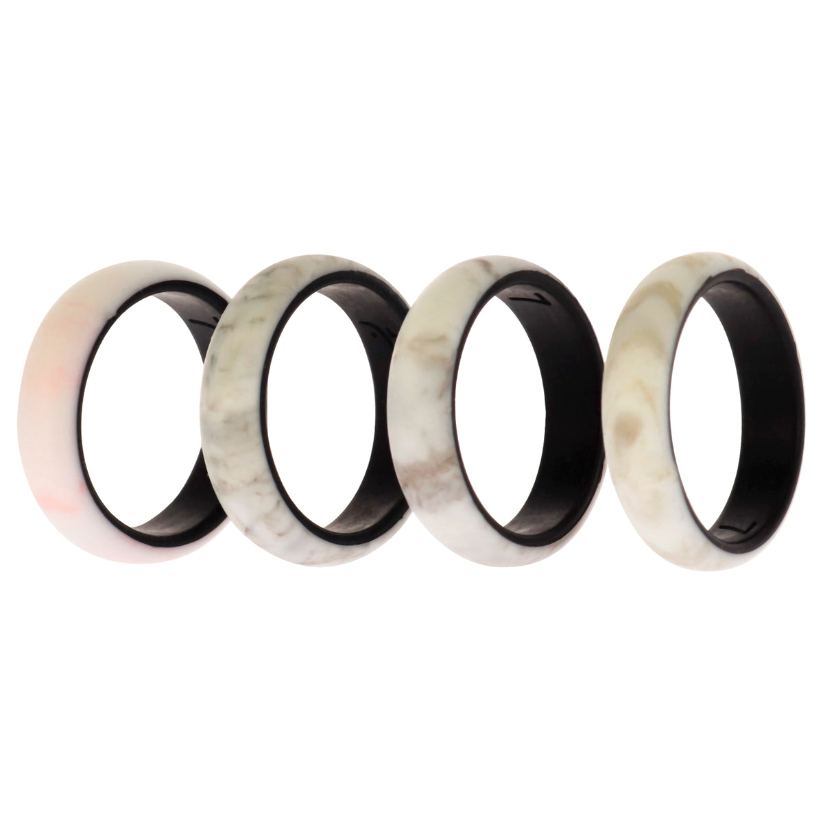 Silicone Wedding 2Layer Ring Set  Marbles by ROQ for Women  4 x 7 mm Ring