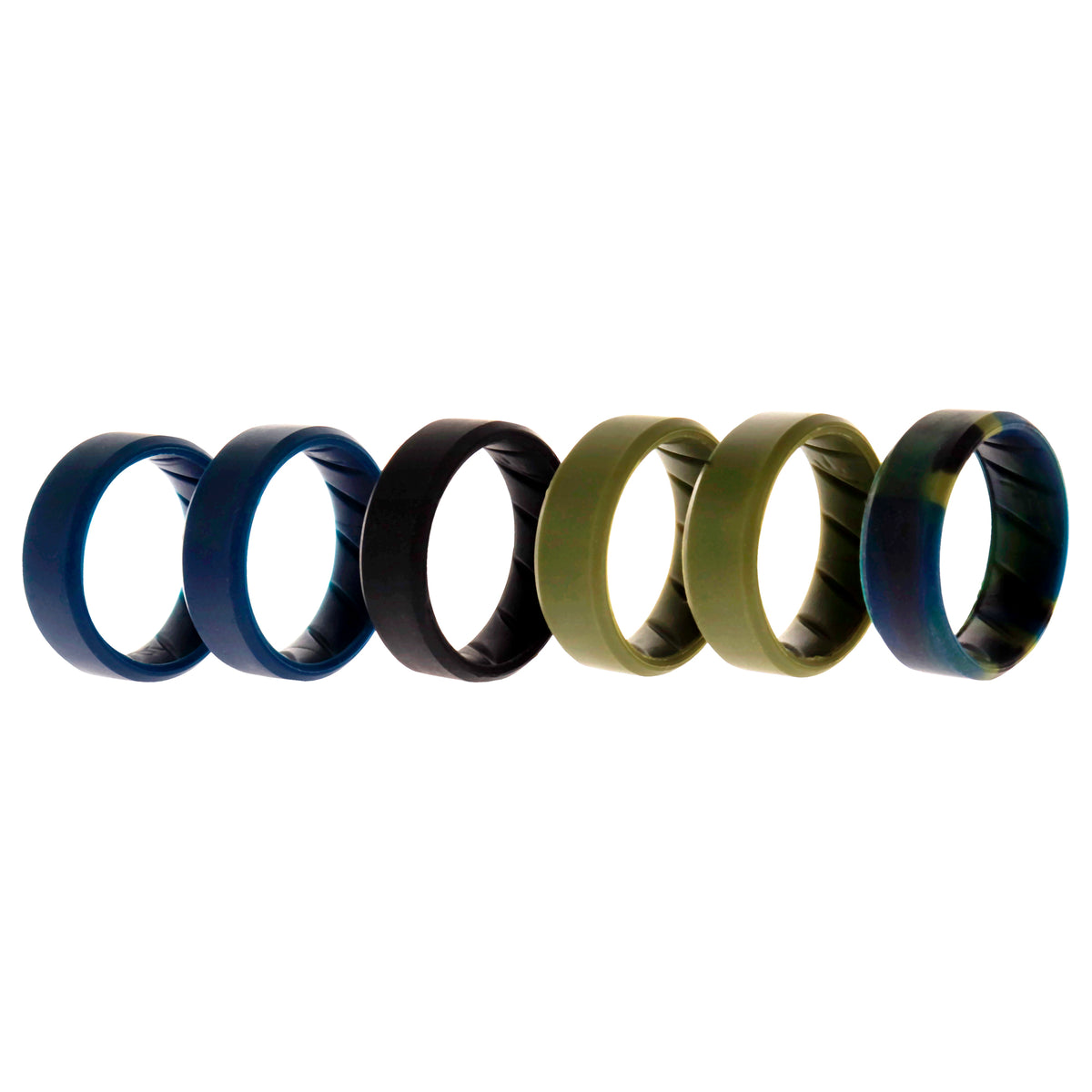 Silicone Wedding BR 8mm Ring Set  BasicOlive by ROQ for Men  6 x 10 mm Ring