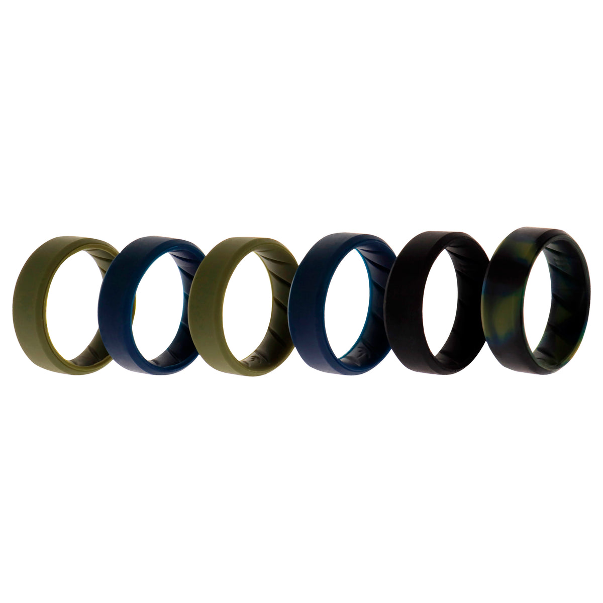 Silicone Wedding BR 8mm Ring Set  BasicOlive by ROQ for Men  6 x 11 mm Ring