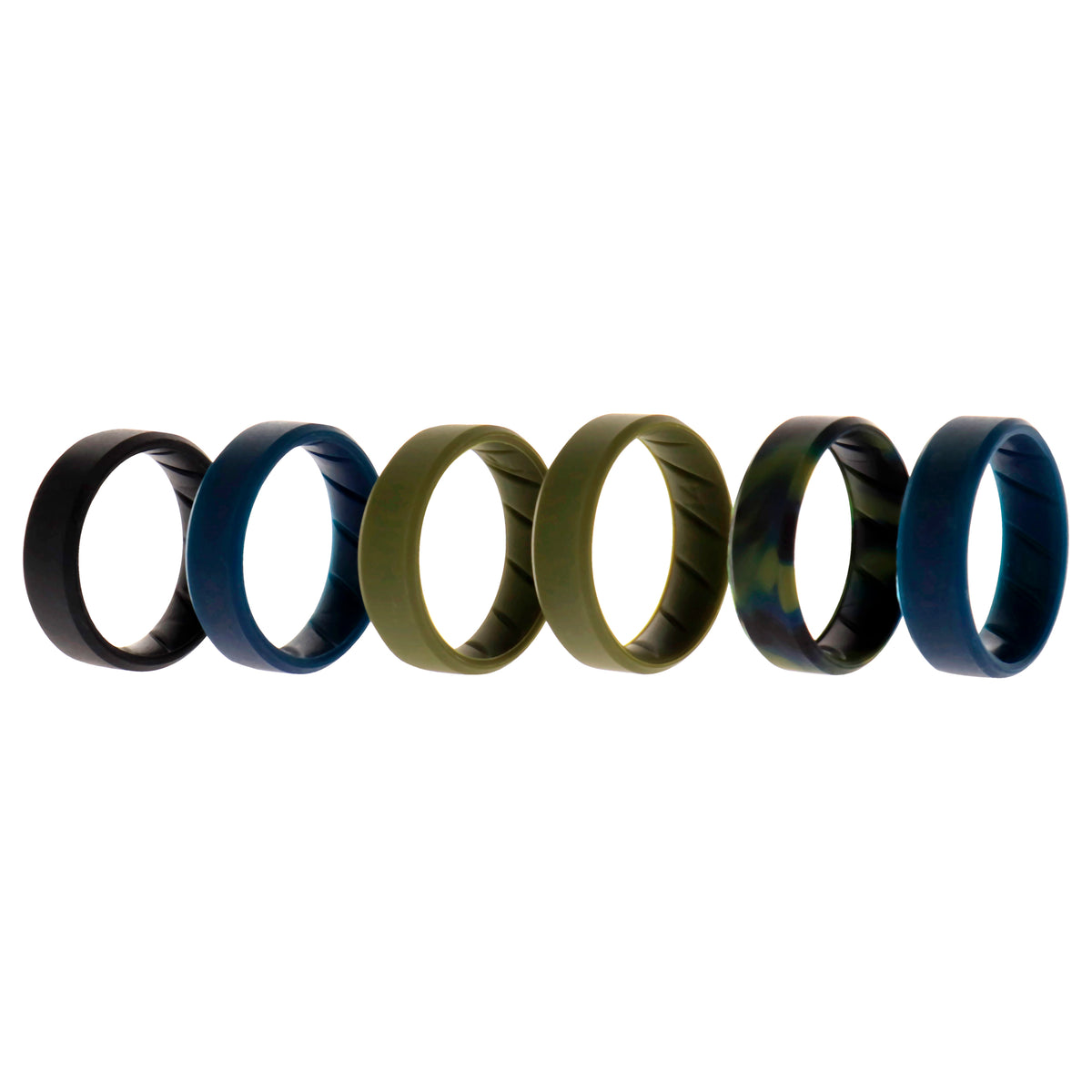 Silicone Wedding BR 8mm Ring Set  BasicOlive by ROQ for Men  6 x 14 mm Ring