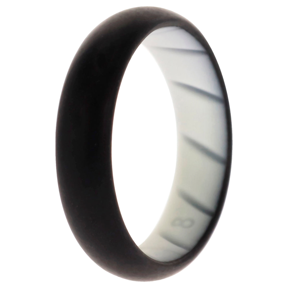 Silicone Wedding BR Solid Ring  WhiteBlack by ROQ for Women  8 mm Ring