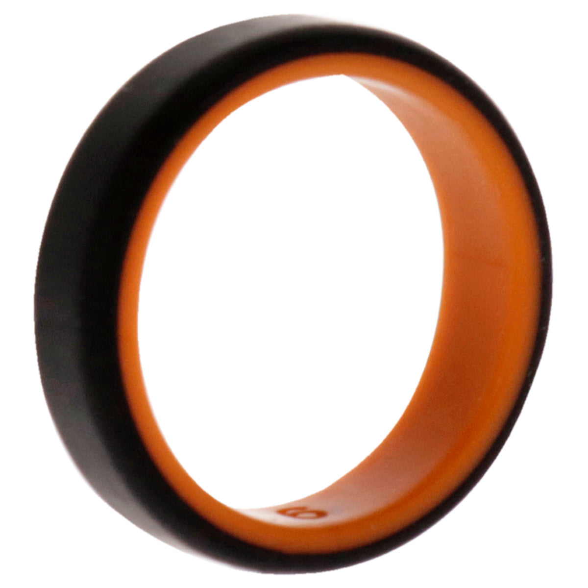 Silicone Wedding 6mm Brush 2Layer Ring  OrangeBlack by ROQ for Men  9 mm Ring