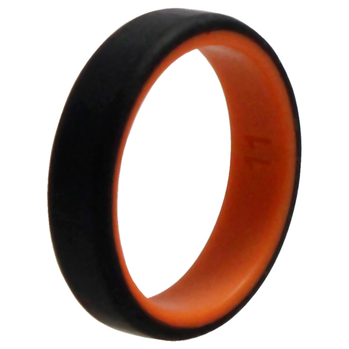 Silicone Wedding 6mm Brush 2Layer Ring  OrangeBlack by ROQ for Men  11 mm Ring