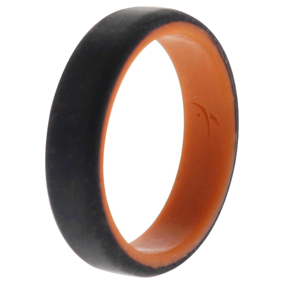 Silicone Wedding 6mm Brush 2Layer Ring  OrangeBlack by ROQ for Men  12 mm Ring