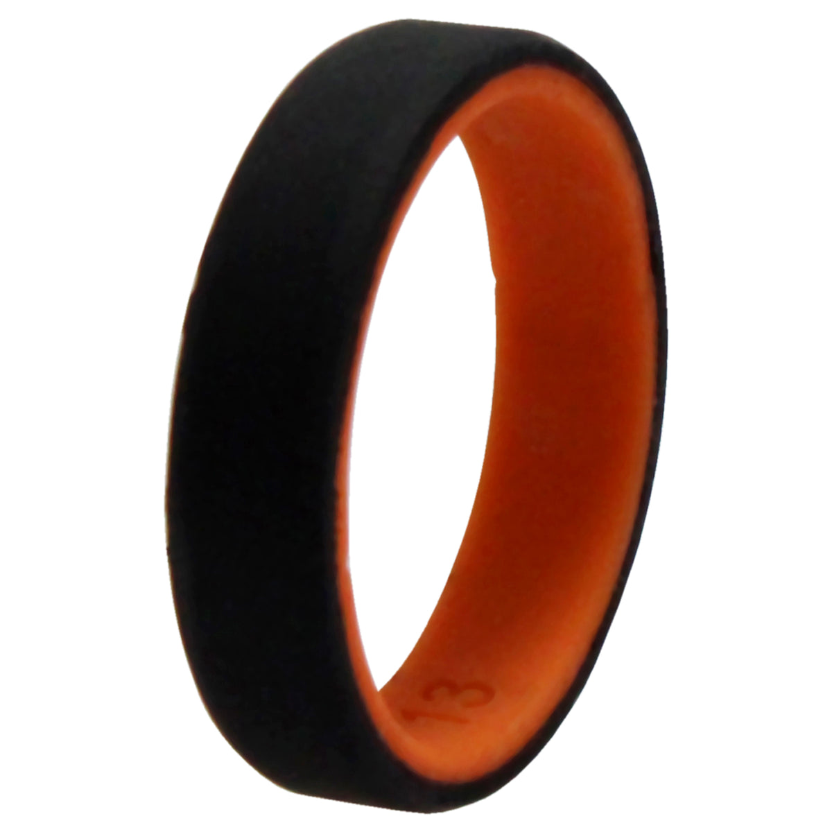 Silicone Wedding 6mm Brush 2Layer Ring  OrangeBlack by ROQ for Men  13 mm Ring