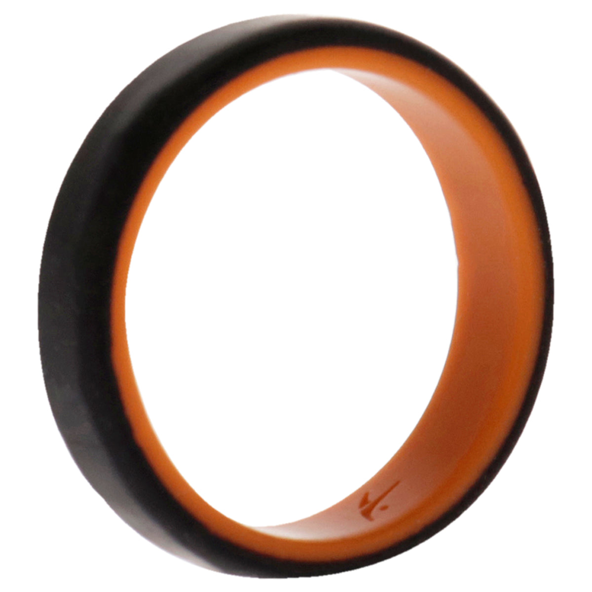 Silicone Wedding 6mm Brush 2Layer Ring  OrangeBlack by ROQ for Men  14 mm Ring