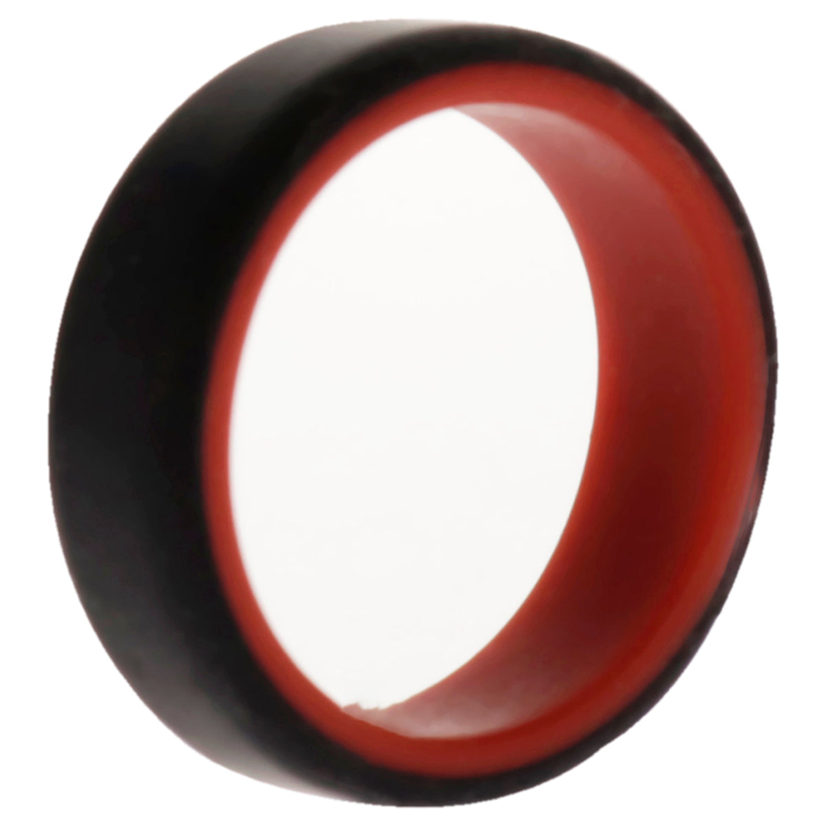 Silicone Wedding 6mm Brush 2Layer Ring  RedBlack by ROQ for Men  7 mm Ring