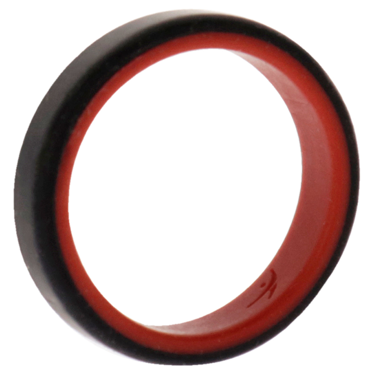 Silicone Wedding 6mm Brush 2Layer Ring  RedBlack by ROQ for Men  9 mm Ring