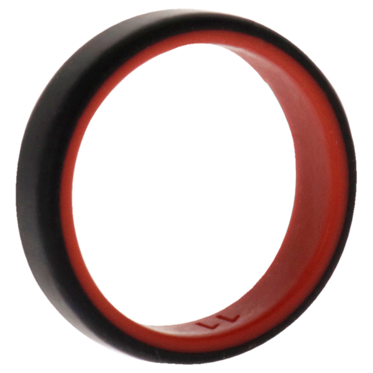 Silicone Wedding 6mm Brush 2Layer Ring  RedBlack by ROQ for Men  11 mm Ring