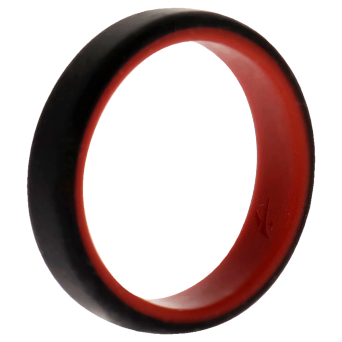 Silicone Wedding 6mm Brush 2Layer Ring  RedBlack by ROQ for Men  12 mm Ring