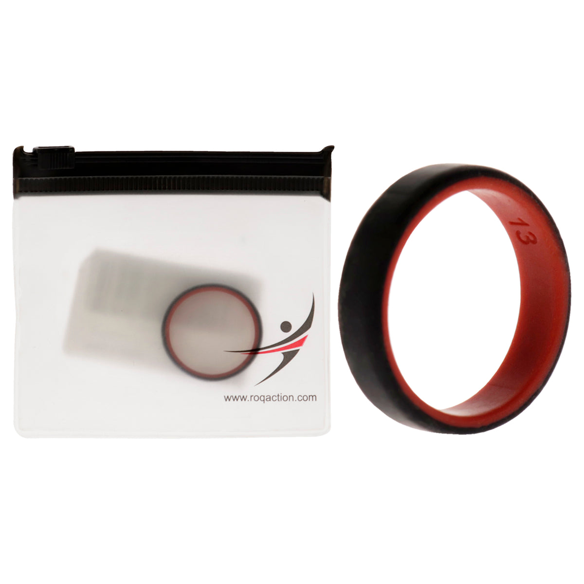 Silicone Wedding 6mm Brush 2Layer Ring  RedBlack by ROQ for Men  13 mm Ring