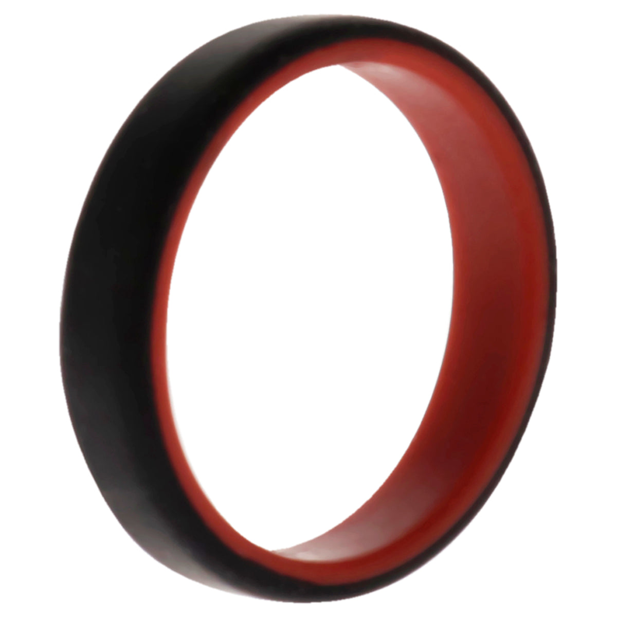 Silicone Wedding 6mm Brush 2Layer Ring  RedBlack by ROQ for Men  14 mm Ring