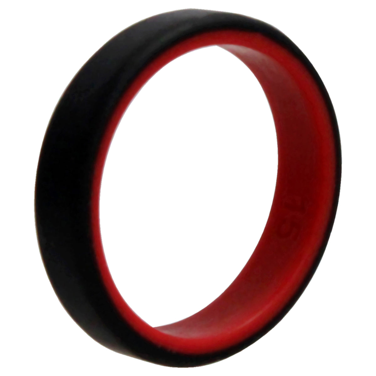 Silicone Wedding 6mm Brush 2Layer Ring  RedBlack by ROQ for Men  15 mm Ring