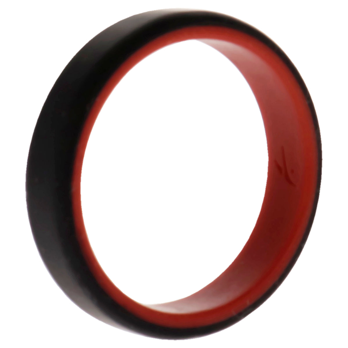 Silicone Wedding 6mm Brush 2Layer Ring  RedBlack by ROQ for Men  16 mm Ring