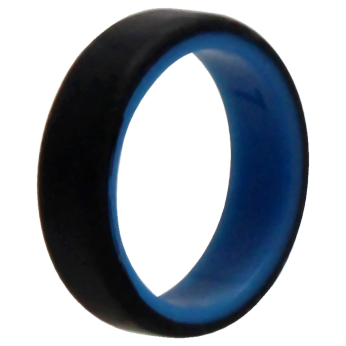 Silicone Wedding 6mm Brush 2Layer Ring  BlueBlack by ROQ for Men  7 mm Ring