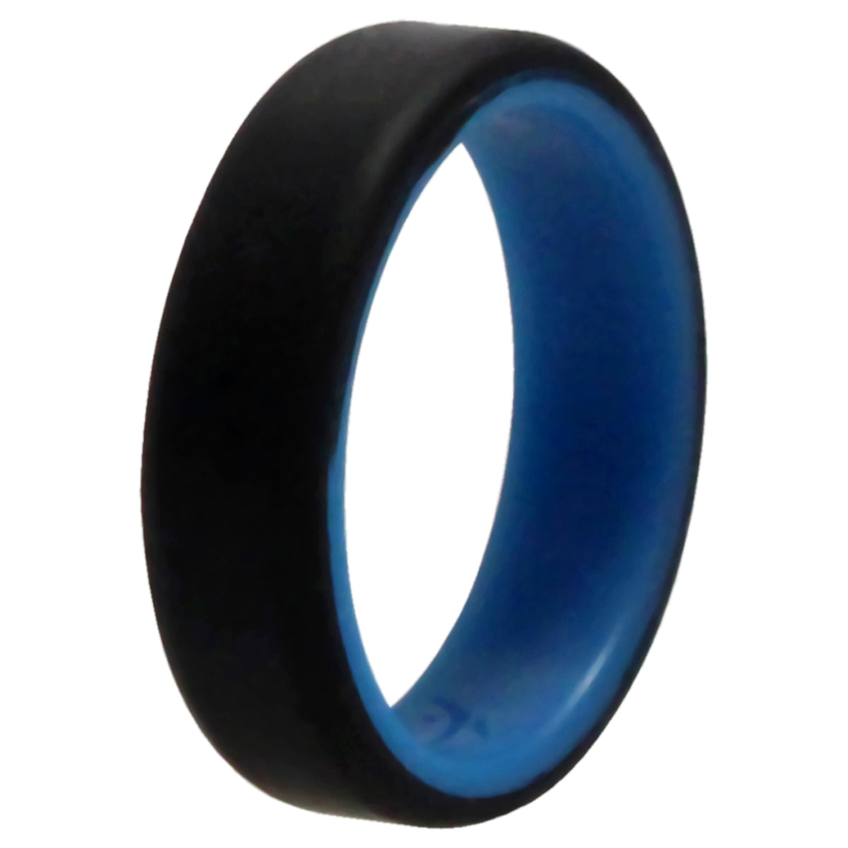 Silicone Wedding 6mm Brush 2Layer Ring  BlueBlack by ROQ for Men  9 mm Ring