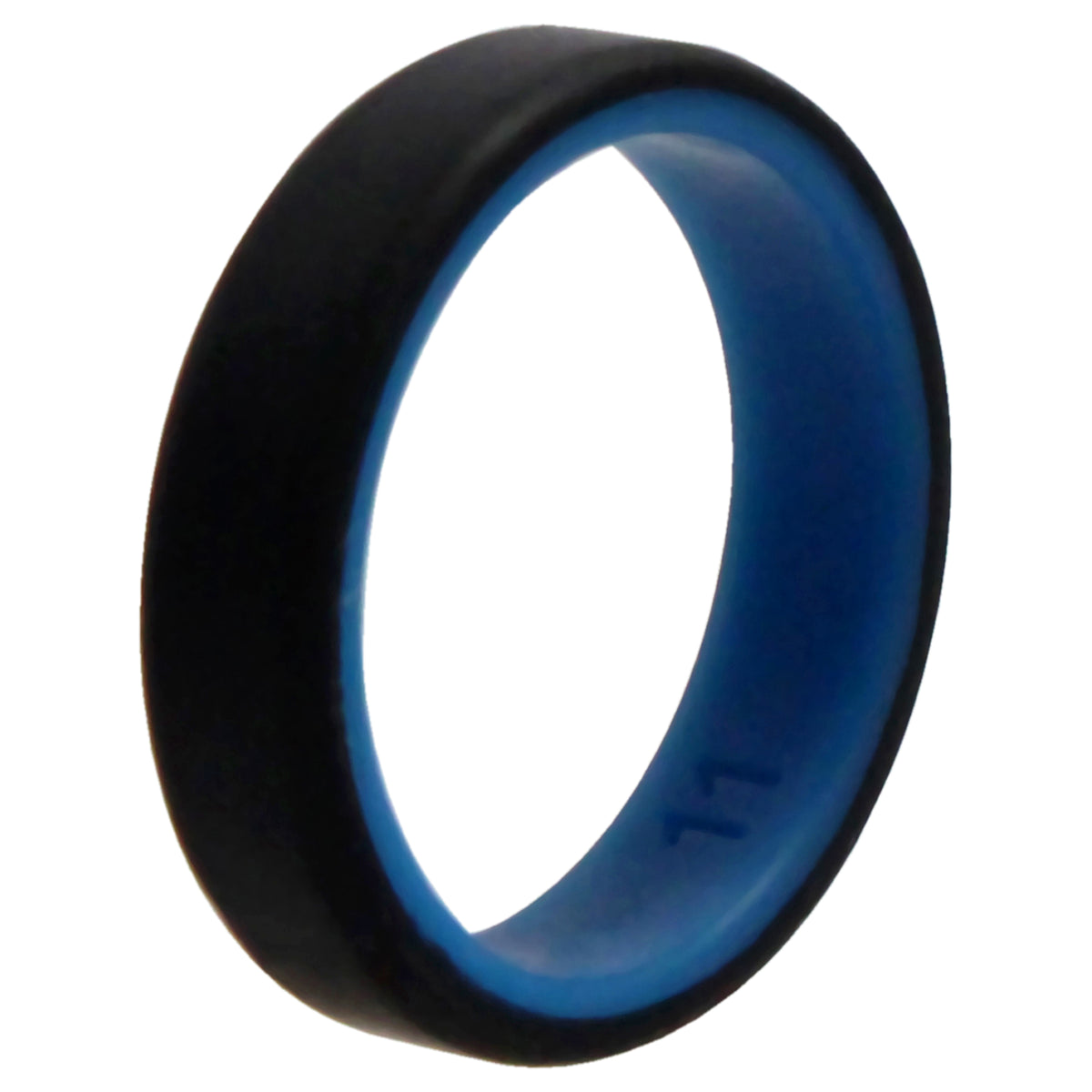 Silicone Wedding 6mm Brush 2Layer Ring  BlueBlack by ROQ for Men  11 mm Ring