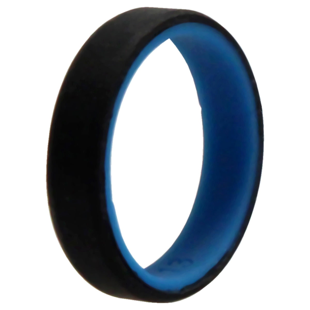 Silicone Wedding 6mm Brush 2Layer Ring  BlueBlack by ROQ for Men  13 mm Ring