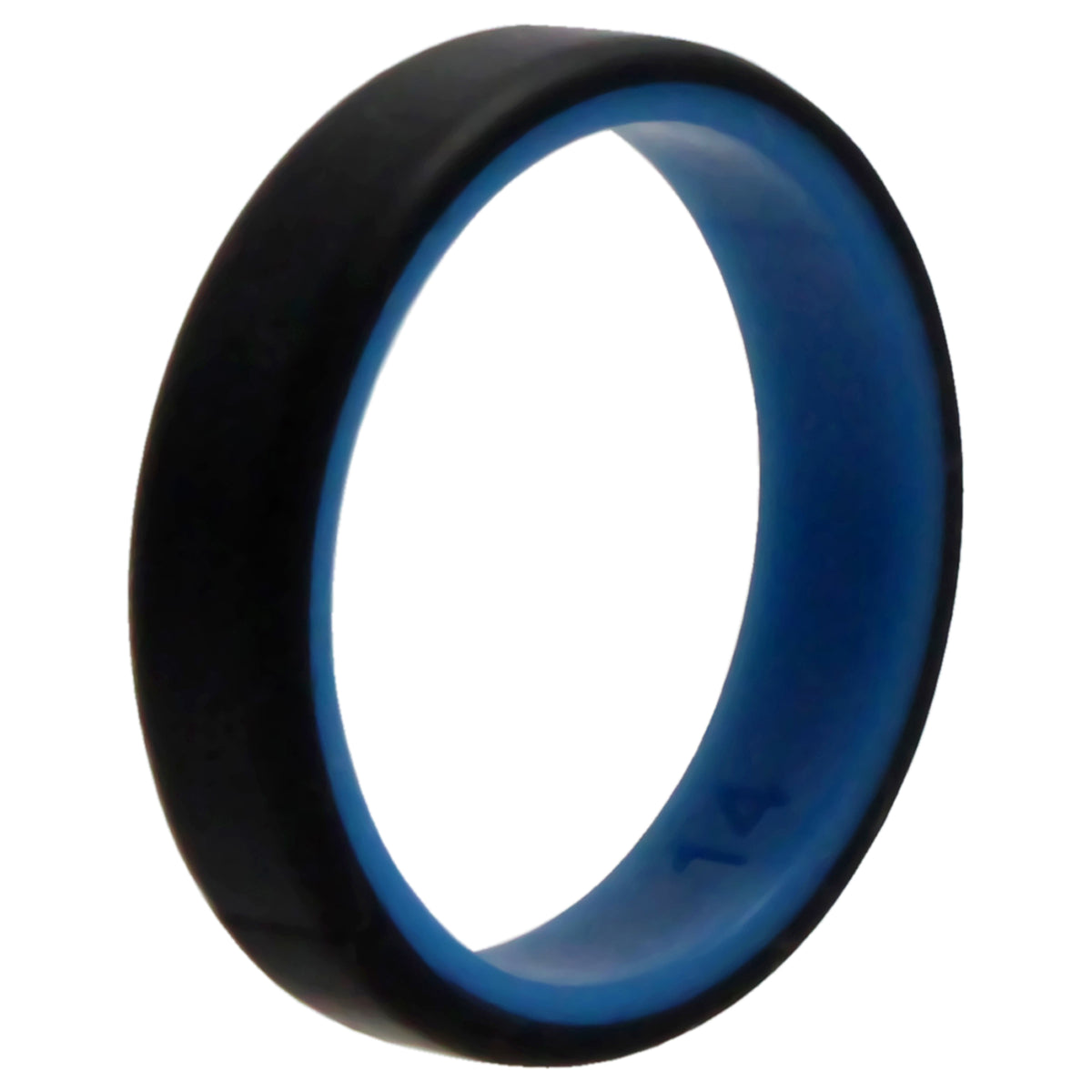 Silicone Wedding 6mm Brush 2Layer Ring  BlueBlack by ROQ for Men  14 mm Ring