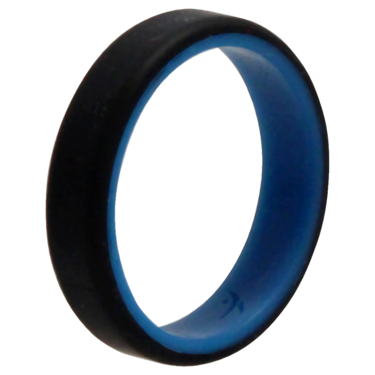 Silicone Wedding 6mm Brush 2Layer Ring  BlueBlack by ROQ for Men  15 mm Ring