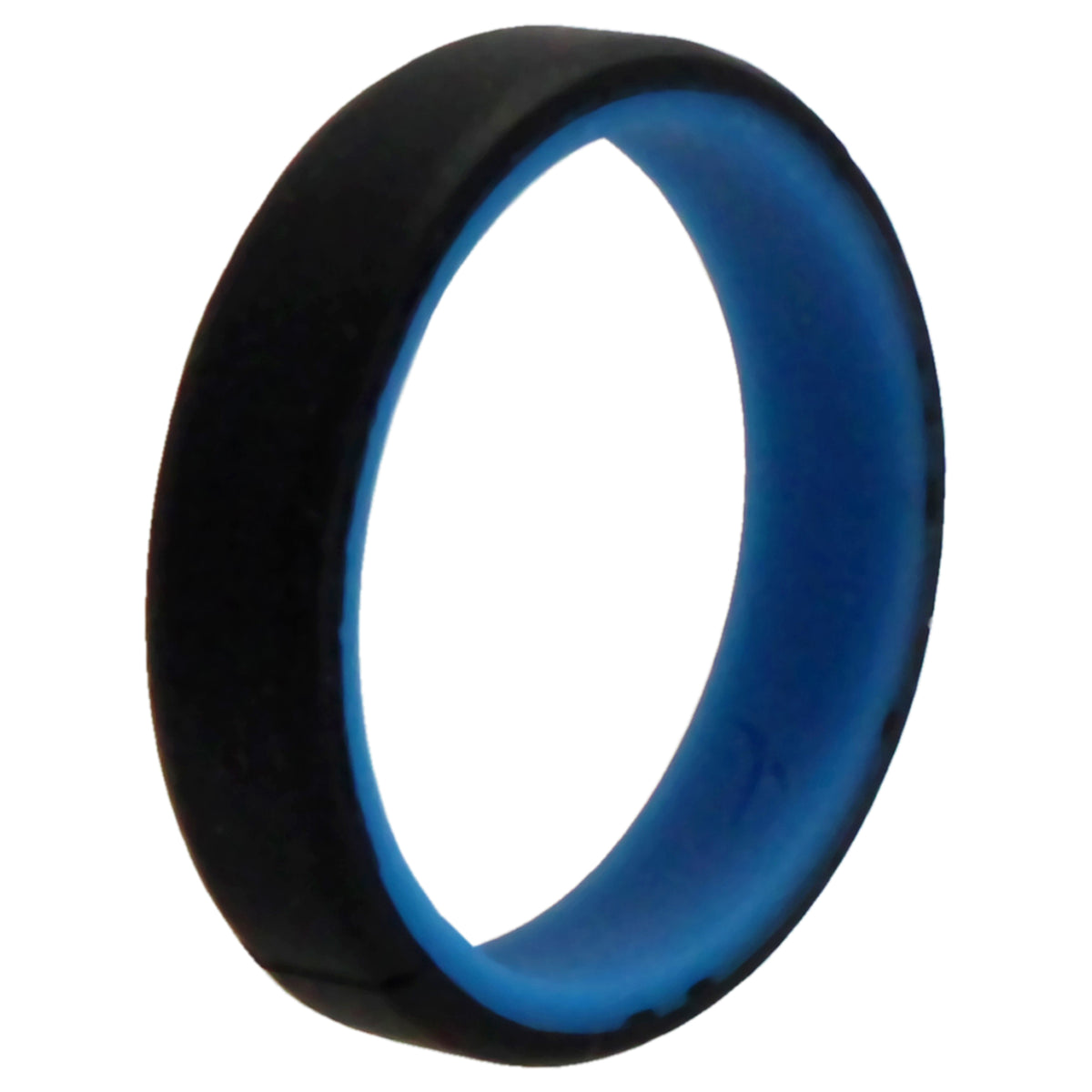 Silicone Wedding 6mm Brush 2Layer Ring  BlueBlack by ROQ for Men  16 mm Ring