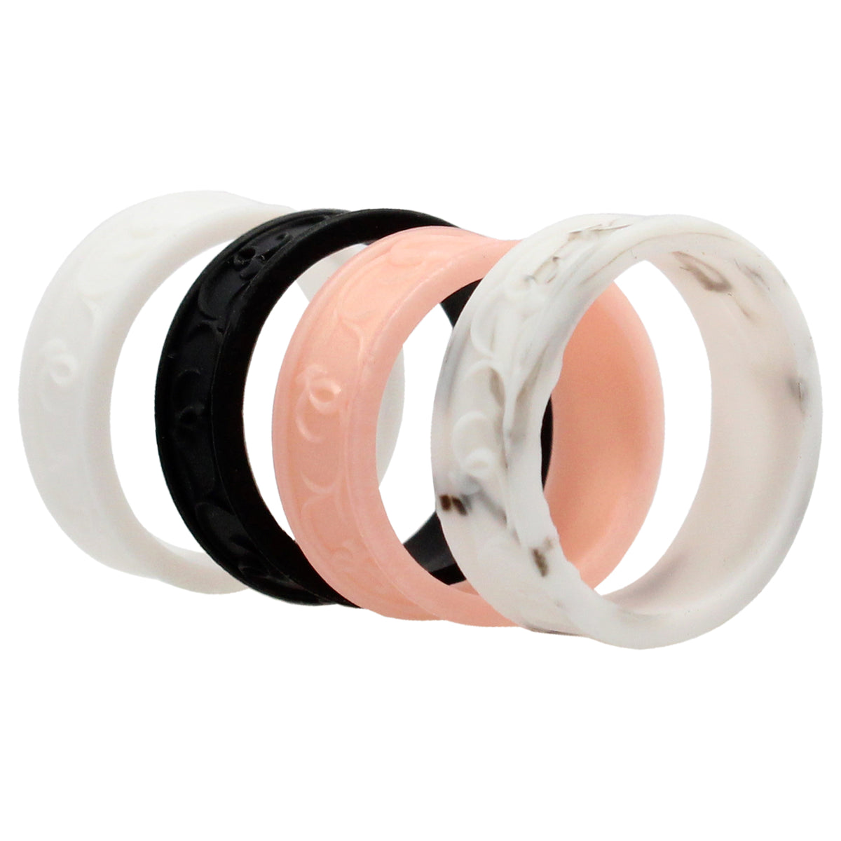 Silicone Wedding Flower Ring Set  Marble by ROQ for Women  4 x 9 mm Ring