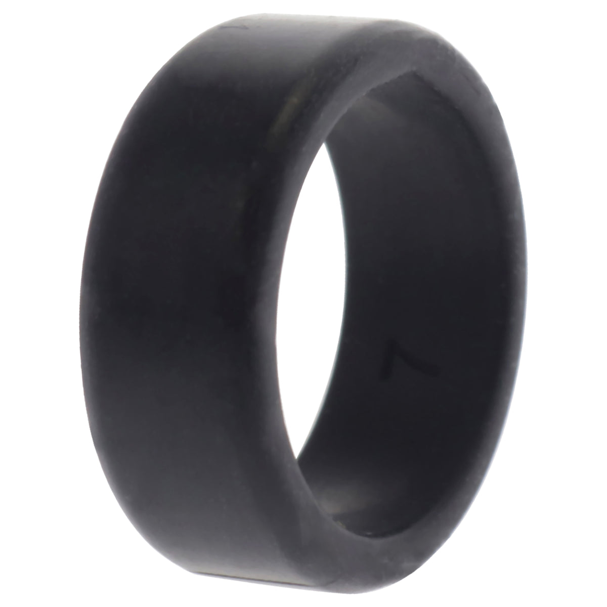 Silicone Wedding 2Layer Beveled 8mm Ring  Black by ROQ for Men  7 mm Ring