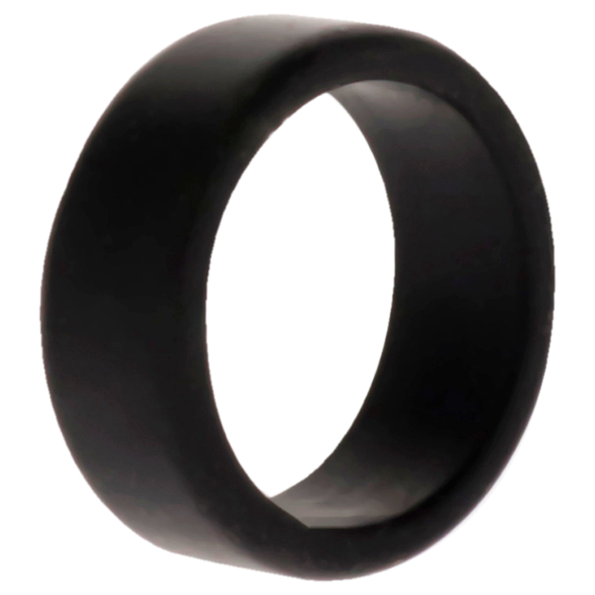 Silicone Wedding 2Layer Beveled 8mm Ring  Black by ROQ for Men  8 mm Ring