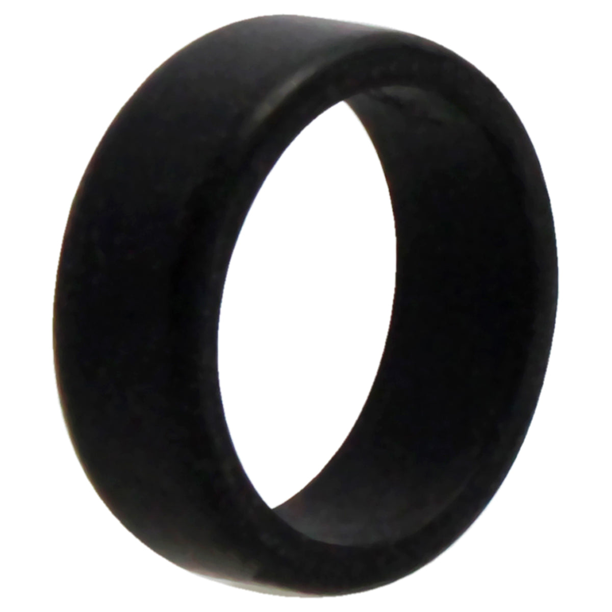 Silicone Wedding 2Layer Beveled 8mm Ring  Black by ROQ for Men  9 mm Ring