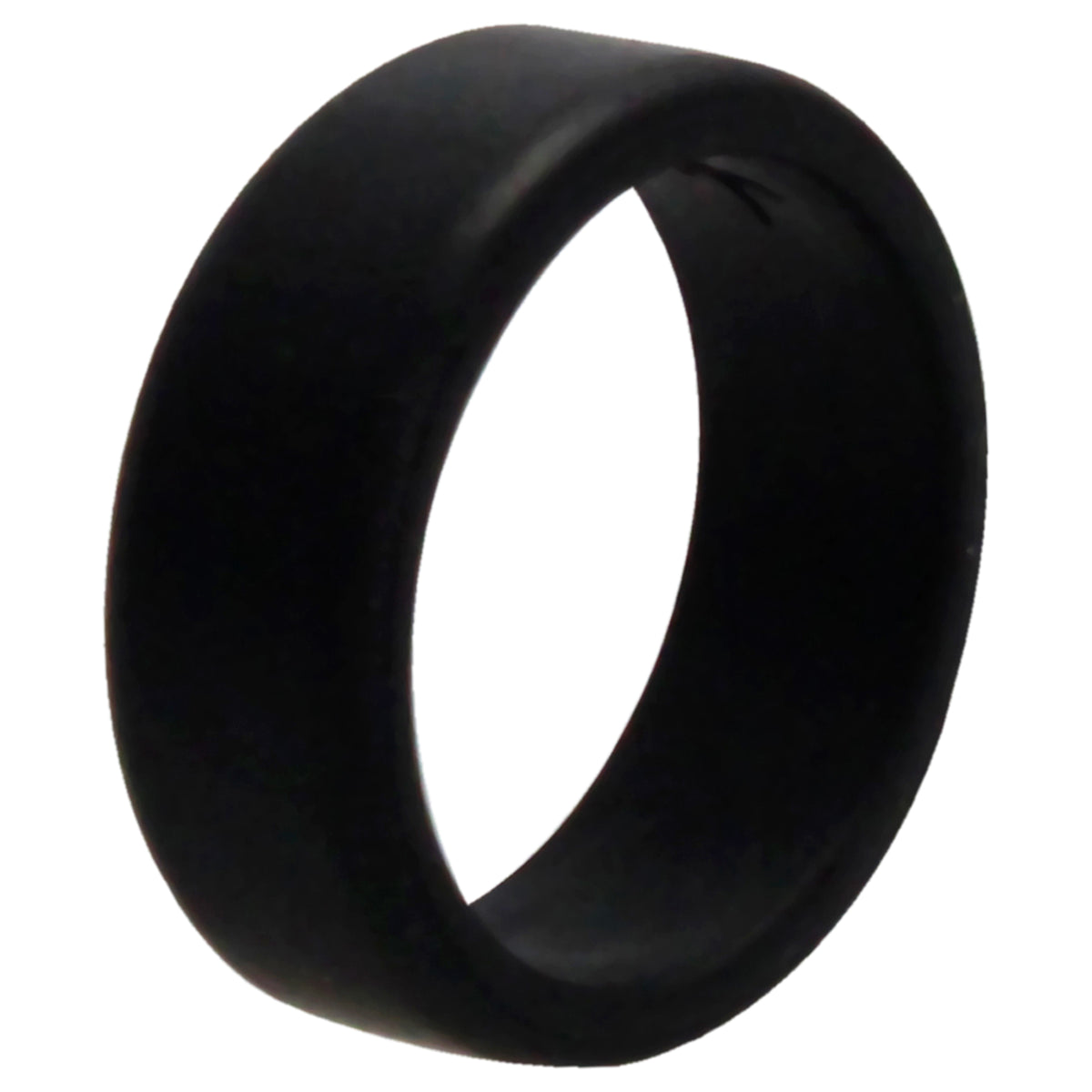 Silicone Wedding 2Layer Beveled 8mm Ring  Black by ROQ for Men  10 mm Ring