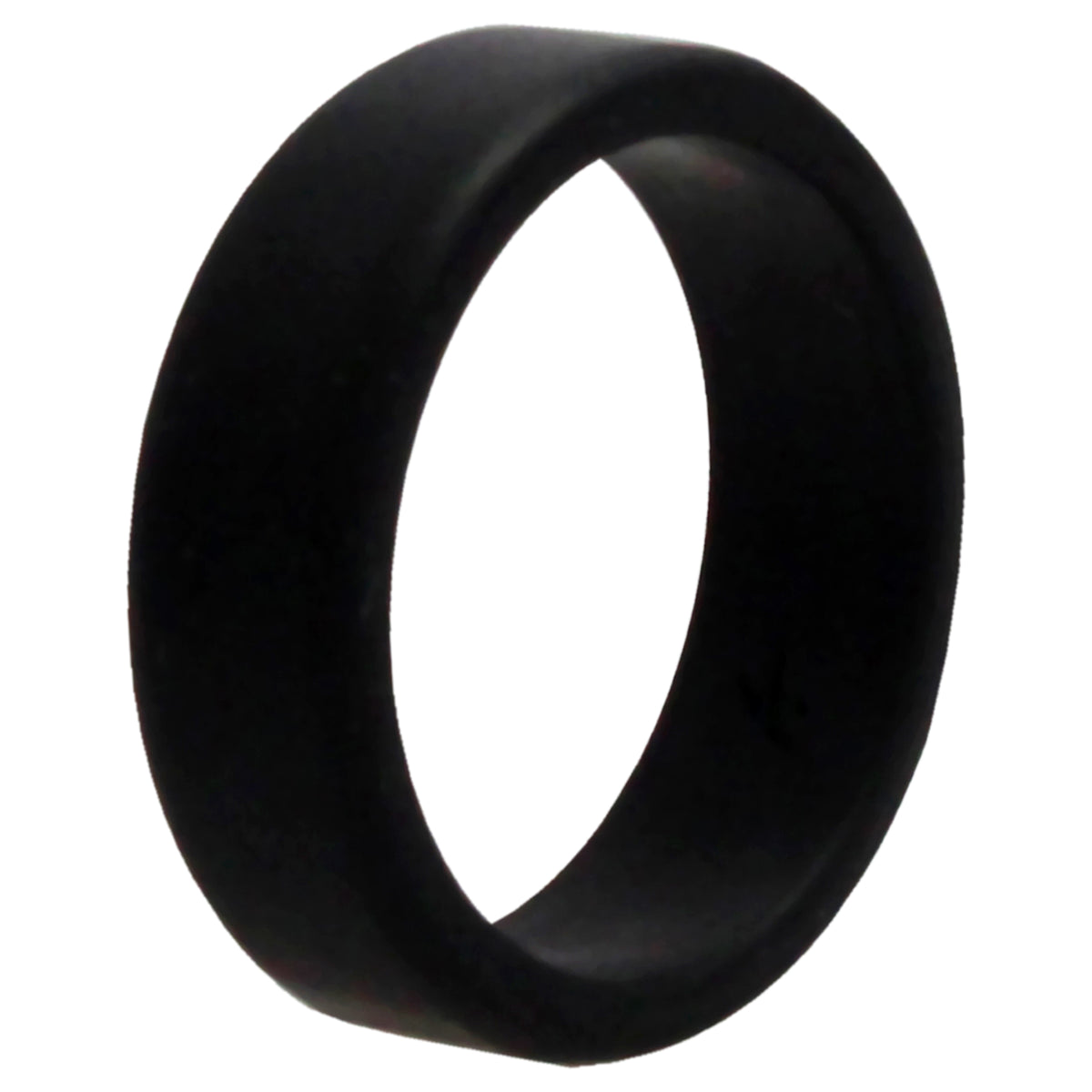 Silicone Wedding 2Layer Beveled 8mm Ring  Black by ROQ for Men  13 mm Ring