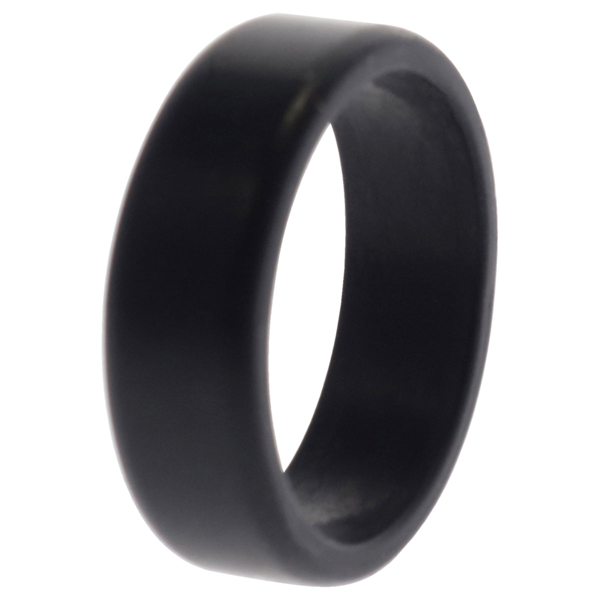 Silicone Wedding 2Layer Beveled 8mm Ring  Black by ROQ for Men  14 mm Ring