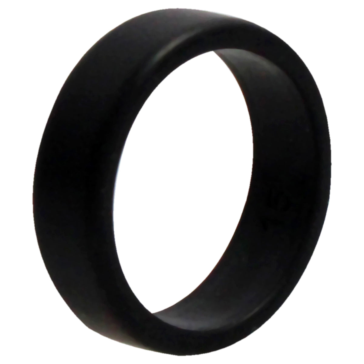 Silicone Wedding 2Layer Beveled 8mm Ring  Black by ROQ for Men  15 mm Ring