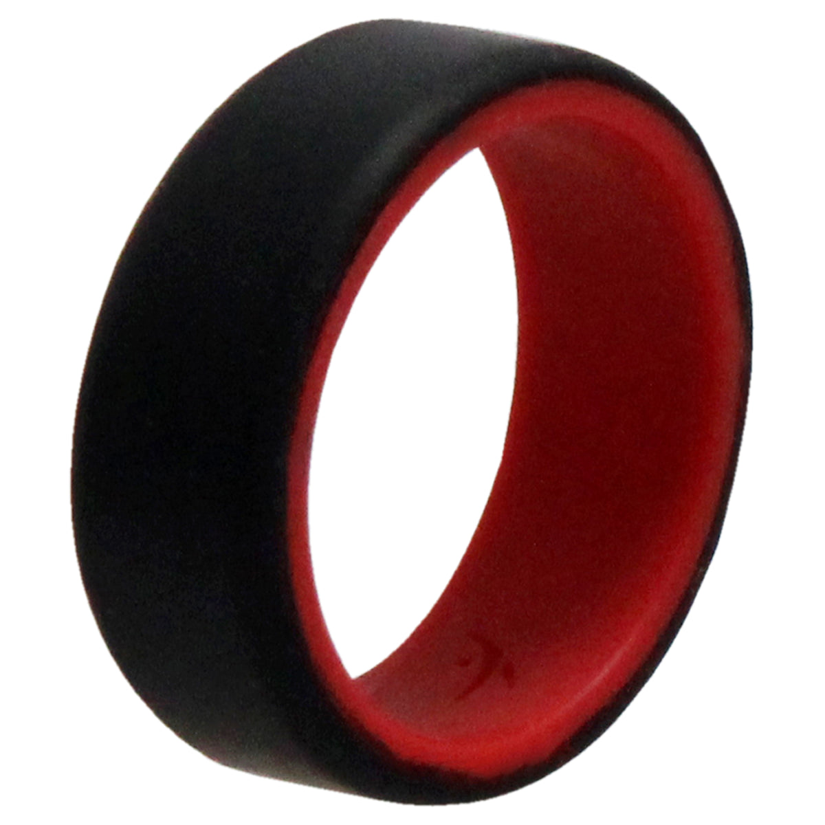 Silicone Wedding 2Layer Beveled 8mm Ring  RedBlack by ROQ for Men  9 mm Ring