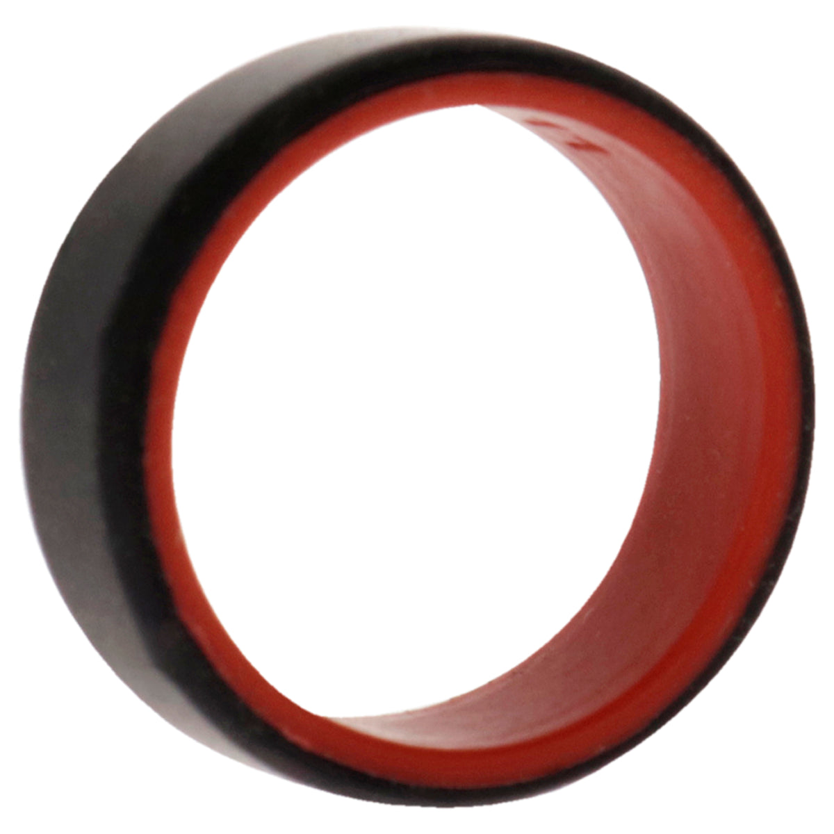 Silicone Wedding 2Layer Beveled 8mm Ring  RedBlack by ROQ for Men  11 mm Ring