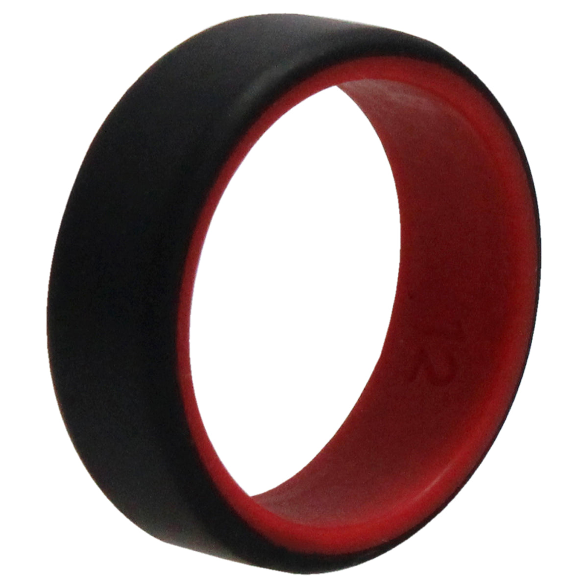 Silicone Wedding 2Layer Beveled 8mm Ring  RedBlack by ROQ for Men  12 mm Ring