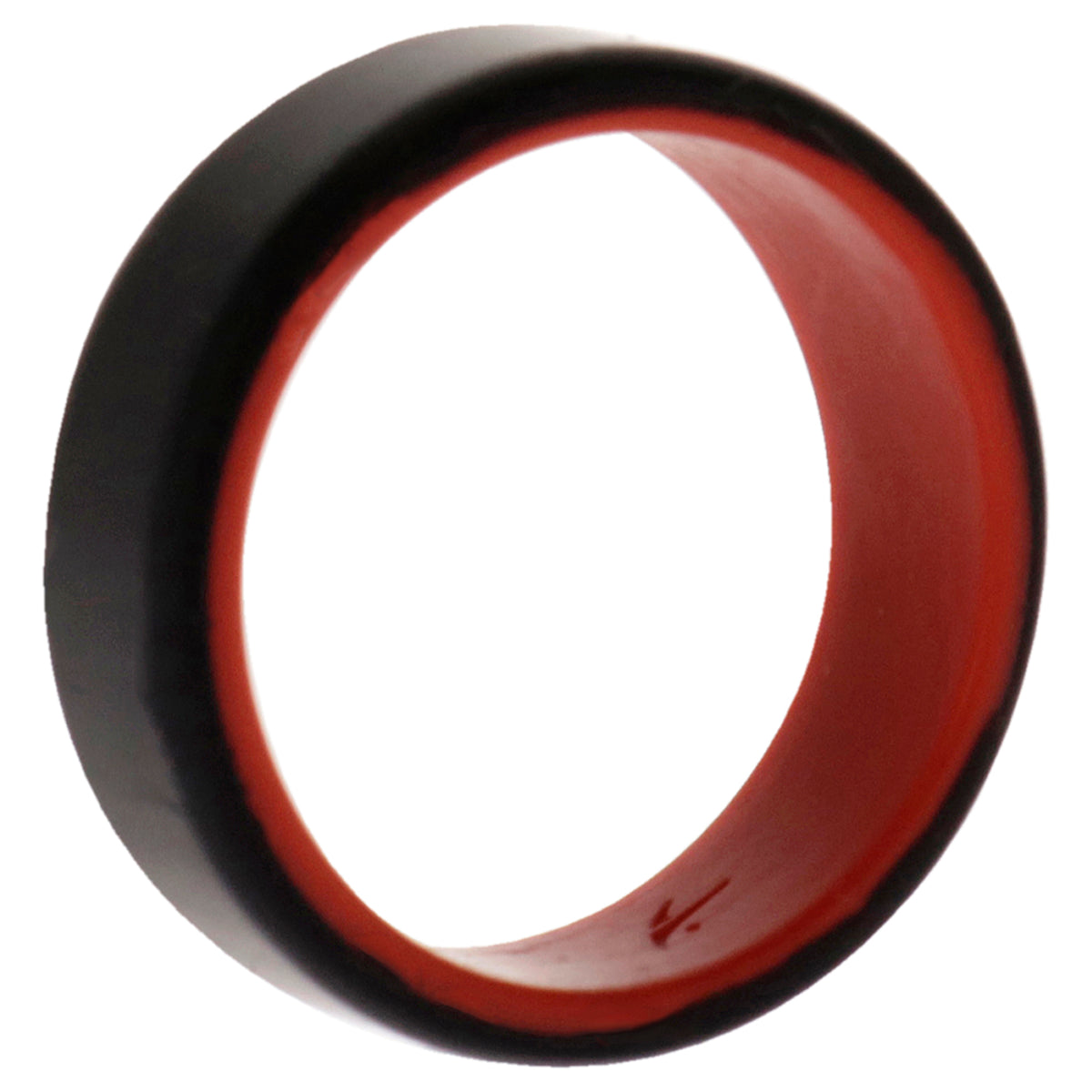 Silicone Wedding 2Layer Beveled 8mm Ring  RedBlack by ROQ for Men  13 mm Ring