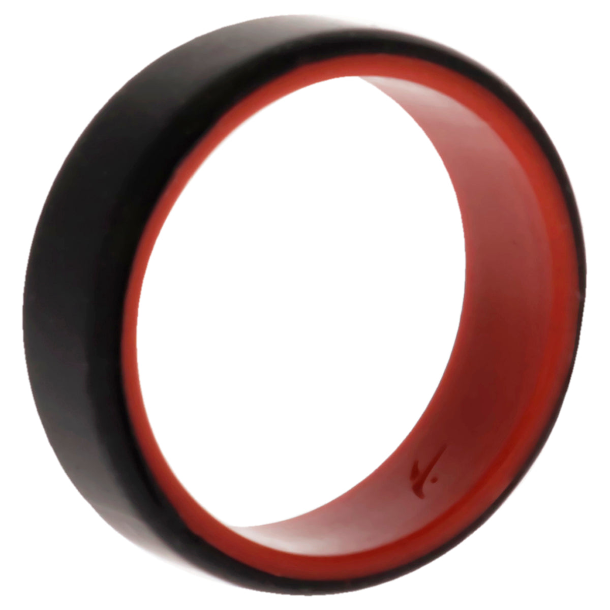 Silicone Wedding 2Layer Beveled 8mm Ring  RedBlack by ROQ for Men  15 mm Ring