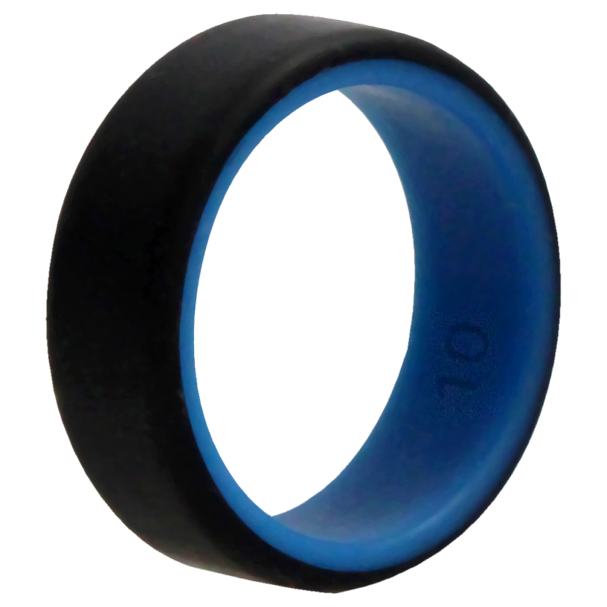 Silicone Wedding 2Layer Beveled 8mm Ring  BlueBlack by ROQ for Men  10 mm Ring