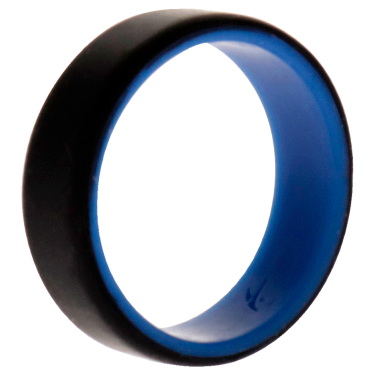 Silicone Wedding 2Layer Beveled 8mm Ring  BlueBlack by ROQ for Men  16 mm Ring