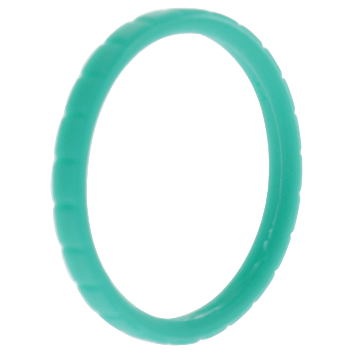 Silicone Wedding Stackble Lines Single Ring  Turquoise by ROQ for Women  11 mm Ring