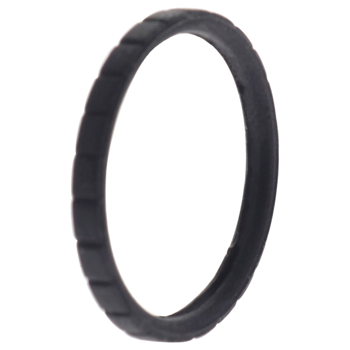 Silicone Wedding Stackble Lines Single Ring  Black by ROQ for Women  11 mm Ring