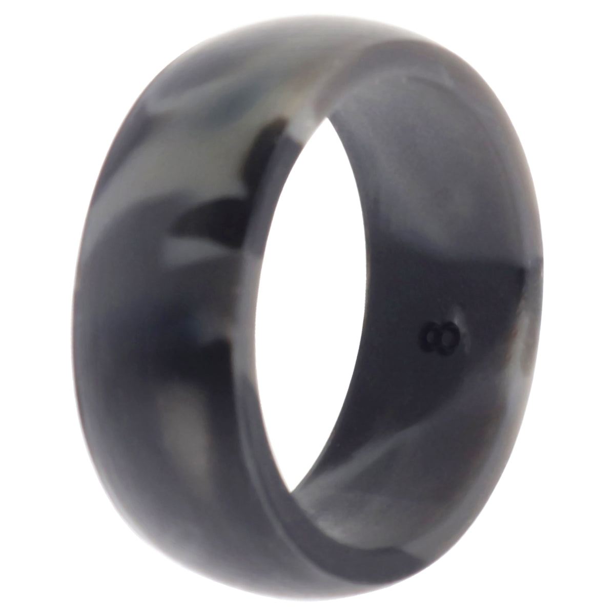 Silicone Wedding Step Single Ring Set BlackCamo by ROQ for Men  8 mm Ring