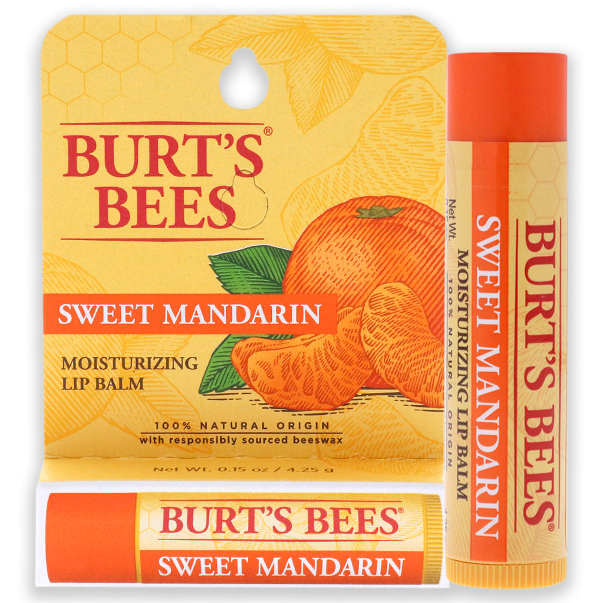 Sweet Mandarin Moisturizing Lip Balm by Burts Bees for Unisex  015 oz Lip Balm