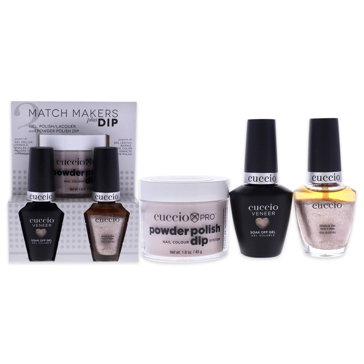 Match Makers Plus Dip  Dreamville by Cuccio Colour for Women  3 Pc 16oz Pro Powder Polish Dip System  044oz Veneer Soak Off 